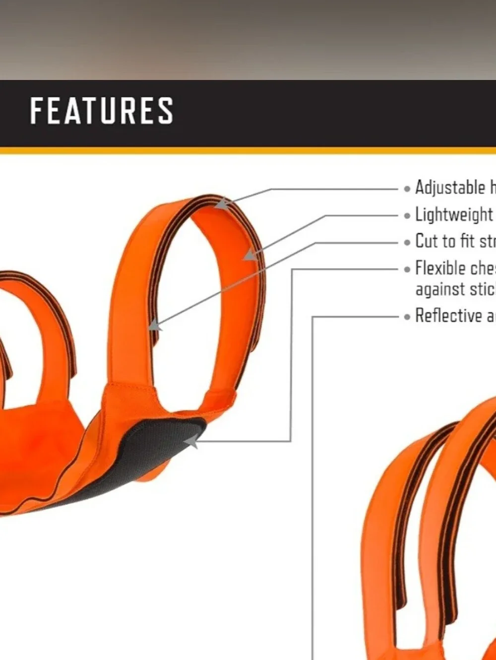 Browning Pet Products Chest Protection Vest Neoprene Reflective Orange/Black L